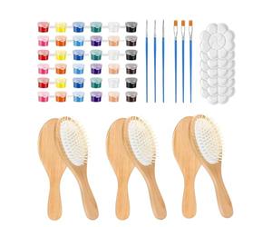 Kit pintura cepillos pelo madera | DIY pintura cepillo pelo - el peine de madera - Apasionados artesanías, principiantes Arte, familias, cumpleaños, vacaciones, fin de semana