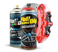 Kit Pintura para Pinzas de Freno Super Brillo en Spray 400ml (x1 Spray Pintura + x1 Spray Barniz Brillo) - Fácil aplicación - Acabado Profesional (11 Colores a Elegir) (Rojo)