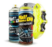 Kit Pintura para Pinzas de Freno Super Brillo en Spray 400ml (x1 Spray Pintura + x1 Spray Barniz Brillo) - Fácil aplicación - Acabado Profesional (11 Colores a Elegir) (Amarillo)