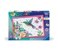 Ravensburger - CreArt Kids 31x21 cm - Número artístico - Colibrí y Flores exóticas - Kit de Pintura por números - A Partir de 7 años - 25851