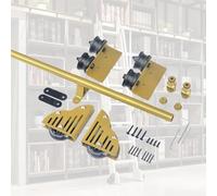 Kit Pista De Escalera Biblioteca Rodante, Accesorios De Herrajes Para Puertas Corredizas De Granero, Vía De Escalera Móvil De Tubo Redondo Para Hogar, Interior Y Loft(500cm(16.4 ft) track kit)