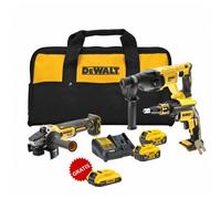 KIT PLADUR: Atornillador DCF620 + Martillo DCH133 + Amoladora DCG405 + 2 x 5.0 Ah + GRATIS 1 x 2.0 Ah - DEWALT