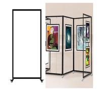 Kit Plegable Y Móvil Para Colgar Fotos De Exposición, Expositores De Pie Con Ruedas, Colgador Expositor Plegable Para Pintura, Soporte For Carteles(Black-5pc,100x240(39x95in))