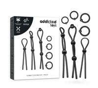 Kit plug anal 7 anillos silicona flexible, Longitud 190 mm, Ancho 148 mm, Profundidad 45 mm, Departamento Couple, Colores Negro