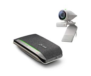 Kit Poly Studio P5 con Poly Sync 20+ (Plantronics) - Cámara de videoconferencia HD de 1080p - Kit de cámara web profesional y altavoz manos libres inteligente inalámbrico Bluetooth