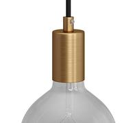 Kit portalámparas cilíndrico de metal E27 - Cilíndrico, Latón satinado