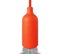 Kit portalámparas E27 de silicona con interruptor y cable oculto. - Naranja