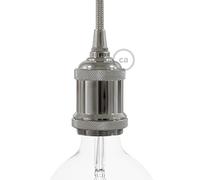 Kit portalámparas Vintage de aluminio E27 - Cromo