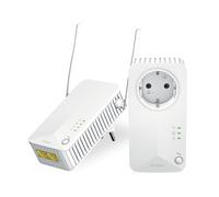 STRONG - Kit Powerline - Doble Toma PLC - PLC 600 Mbps + PLC WiFi 300 Mbps - Compatible Box/Router - 1 Puerto Ethernet + Enchufe Filtrado - Instalación Plug & Play - Alta Velocidad - Blanco