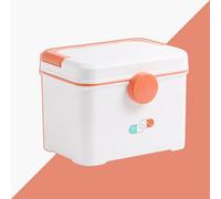 Kit Primeros Auxilios，Botiquin Vacio，Botiquin casa，Material PP, Diseño de Cerradura, Almacenamiento de Múltiples Capas, Estilo Simple Y Moderno, Estilo Simple Y Moderno(Orange,Large)