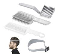Kit Profesional de 4 Peines para Cortes Degradados - Guía Ajustable para Máquina de Cortar Pelo - Accesorios Barbería para Hombre - Incluye Peine Plano y Banda - Perfecto para Fade y Undercut