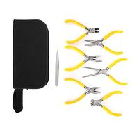 Kit profesional de 6 piezas de alicates para joyería, set de alicates para fabricación de joyas con alicates de punta larga y curva, herramientas de corte de alambre de acero con