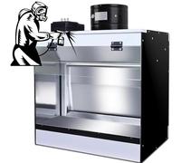 Kit profesional de cabina de pulverización de aerógrafo con sistema de escape de cortina de agua de cascada e iluminación LED para modelos, pasteles, arte de uñas, cerámica y manualidades