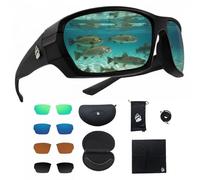 Kit profesional de gafas de pesca, gafas de sol polarizadas con 4 lentes para una visibilidad clara en aguas poco profundas y costa afuera, gafas de sol de protección ocular con marco TR-90 para un
