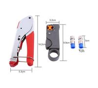 Kit profesional de herramientas de compresión coaxial, materiales de alta dureza para un uso duradero, conectores de compresión tipo F incluidos,