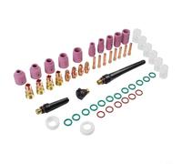 Kit profesional de piezas de antorcha de soldadura TIG, 49 piezas para WP-17 18 26 para lente de gas rechoncha, juego de vasos de vidrio