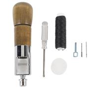 Kit profesional de punzón para coser cuero, herramienta de reparación para costura a mano con mango de madera de haya, agujas de acero inoxidable y hilo encerado, ideal para la