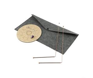 Kit profesional de radiestesia con varillas telescópicas de cobre, péndulo hexagonal, almohadilla de adivinación y bolsa para uso psíquico y terapia energética