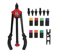 Kit profesional de remachadora de tuercas, herramienta universal de remachadora manual con 6 mandriles para metal, madera, láminas de plástico, decoración de muebles, paneles de