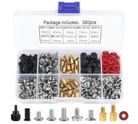 Kit Profesional de Tornillos Espaciadores #6-32 a M3 para PC, 380 Piezas - Compatible con Carcasa de Ordenador y Placa Base |