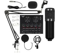 Kit Profesional De Transmisión En - Conjunto De Micrófonos USB con Brazo De Boom | Voces con Reducción De Ruido Cardioide, Grabación De Equipos De Estudio para Anclas, Banda