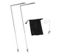 Kit profesional de varillas de radiestesia de cobre con 2 varillas y 1 péndulo para la búsqueda del tesoro (plata)
