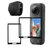 Kit Protector de Pantalla y Tapa de Lente para Insta360 X5/X4, 2 Protectores de Vidrio Templado para Pantalla y Tapa de Lente de Silicona para Cámara Insta 360, Alta Transparencia, Alta Dureza 9H