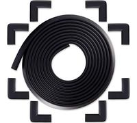 Kit Protector para Esquinas y Bordes de Muebles de Bébé Earth - Juego de 8 Cantos Protectores y 1 Rollo de 6m para Mesas y más - Seguridad Infantil en el Hogar - Tope Puerta Gratis - Negro