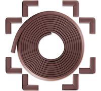 Kit Protector para Esquinas y Bordes de Muebles de Bébé Earth - Juego de 8 Cantos Protectores y 1 Rollo de 6m para Mesas y más - Seguridad Infantil en el Hogar - Tope Puerta Gratis - Café