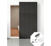 Kit Puerta Corredera Herrajes para Puerta de Establo Fantasma sin Riel, Sistema Oculto de Panel Flotante Deslizante Interior, Riel de Puerta Invisible Disimulado de Fácil Instalación(49in/124cm)