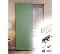 Kit Puerta Corredera Herrajes para Puertas Fantasma Corredizas sin Riel Espejados, Sistema de Cierre Suave para Alacena Interiores Madera, Rieles Flotantes para Reja(77in/196cm)