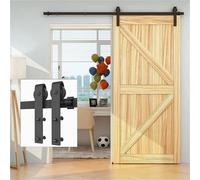 Kit Puerta Corredera, Kit de herrajes for puerta de granero Upgrade4-10FT con tope silencioso, fácil de instalar, puerta corrediza empalmada, 5 piezas, ajuste de riel 40(4FT(122CM))