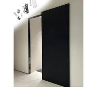 Kit Puerta Corredera Kit de Herrajes Para Puerta Fantasma con Espejo, Riel Para Puertas Corredizas Armario Cierre Amortiguado, Invisible Para Paneles Bypass Sin(7.6ft/232cm)