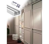 Kit Puerta Corredera Kit de Herrajes para Puertas Correderas Doble Carril para Armario y Clóset, Alacena Montadas en Techo para Reemplazar Granero Desvío(Silver,7.7ft/235cm)