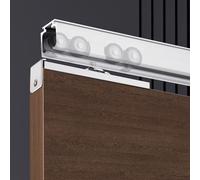 Kit Puerta Corredera Kit de Rieles para Puertas Corredizas Empotradas. Riel Superior para Puerta de Armario de 1,5, 1,8, 2,1 y 2,4 m. Sistema de Puerta Tipo Granero de Aluminio(Silver,4.3m(14.1ft))