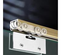 Kit Puerta Corredera Oculta Rieles Ocultos para Puertas Corredizas de Vidrio, Kit de Herrajes para Puertas Corredizas de Ducha, Riel de Aluminio para Puertas de Granero(31in/80cm)