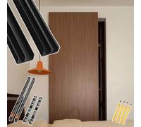 Kit Puerta Corredera Riel Deslizante Oculto con Cierre Suave, Herrajes para Puertas Corredizas de Armario Sin Riel Riel para Puerta Corrediza Tipo Granero Montado en La Pared(141cm/55.5in)