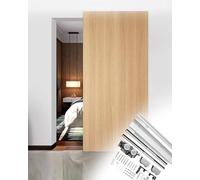 Kit Puerta Corredera Rieles Invisibles para Puertas Comerciales con Mecanismo de Cierre Suave, Herrajes para Correderas Armario, Granero y Fantasma, Kit sin Riel(14.9ft/454cm)