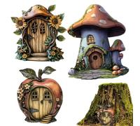 Kit Puerta de,Miniatura Decoración Hogar,Decoraciones de Tronco de Árbol de 3 Piezas - para Mesa Ventana Estante Dormitorio el Salón Exterior Interior Jardín y Patio