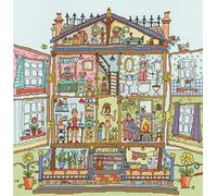 Kit Punto de Cruz Casita de Muñecas Alocada