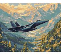 Kit Punto De Cruz Con Hilos Y Tel Impresa Avión De Combate Retro 40X50Cm Cuadros En Bordar Punto De Cruz Kit Bordado Completo Esquemas Cross Stitch Embroidery Para Principiantes Patrones Con