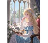 Kit Punto De Cruz Con Hilos Y Tela Impresa, Chica Junto A La Ventana Cuadros En Cross Stitch Embroidery Bordar Punto De Cruz Kit Bordado Completo Esquemas Para Principiantes Patrones Contado