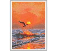 Kit punto de cruz contado RTO "When the Sun Sets on the Wave", 16x23,5cm