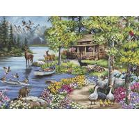 Kit Punto de Cruz Luca-S Gold - Cabin by The Lake, B2410