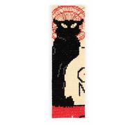 DMC - El gato negro de Teófilo Alexandro Steinlen, kit de marcapáginas de punto de cruz de nivel avanzado