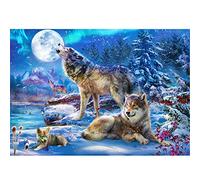 Kit Punto De Cruz Paisaje Con Hilos Y Tela Impresa, Esquemas Animales Invierno Lobo, Patrones Cuadros Para Hacer En Punto De Cruz, Kit Completo Para Principiantes Y Niños