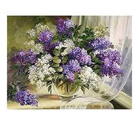 Kit Punto De Cruz Paisaje Con Hilos Y Tela Impresa, Florero Patrones Cuadros Para Hacer En Punto De Cruz, Kit Completo Bordado Para Principiantes Y Niños