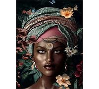 Kit Punto De Cruz Paisaje Con Hilos Y Tela Impresa, Mujer Africana Patrones Cuadros Para Hacer En Punto De Cruz, Kit Completo Hilo Y Tela Contado Para Principiantes Y Niños