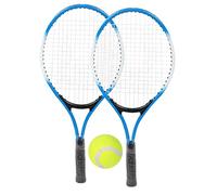 Kit Raqueta de Tenis iniciación, Juego de Raquetas con Pelota y Bolsa, Raqueta Tenis Marco de Alta Resistencia, Mango Ergonómico, Aleación de Hierro, para y Principiantes