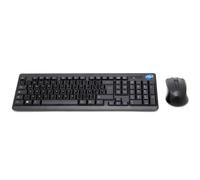 Kit Ratón Y Teclado Wireless Con Adhesivos Layout Español Es Qwerty Wifi Negro _